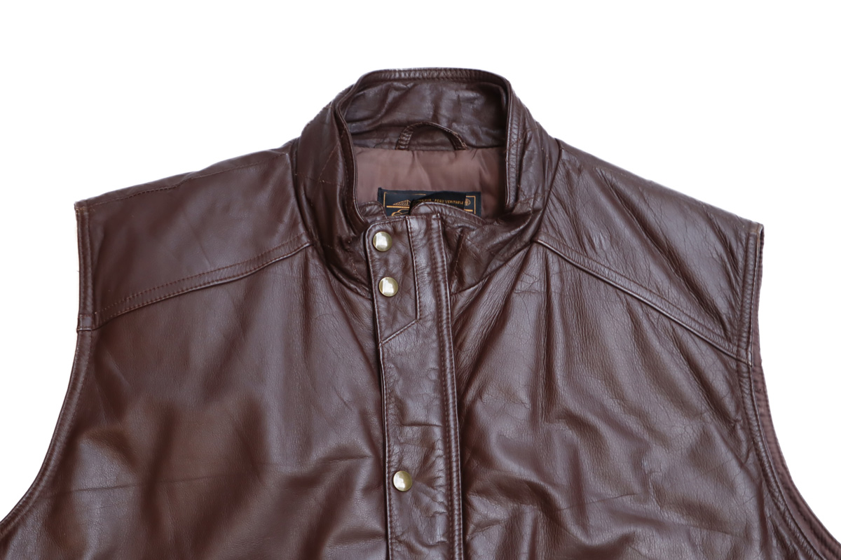 N9-0305 , 【80-90's Eddie Bauer】 , Leather Down Vest